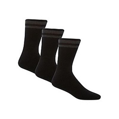 Pack of three black sports socks